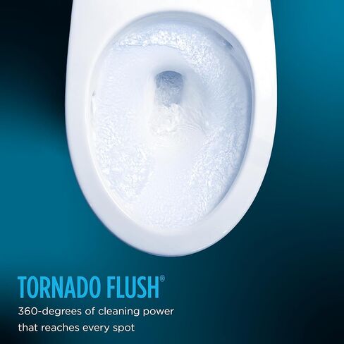 TOTO® Drake® WASHLET®+ مرحاض من قطعتين ممدود بارتفاع 1.6 GPF عالمي TORNADO FLUSH® مع مقعد بيديت معاصر S7A، قطن أبيض - MW7764736CSFG#01 in Kuwait