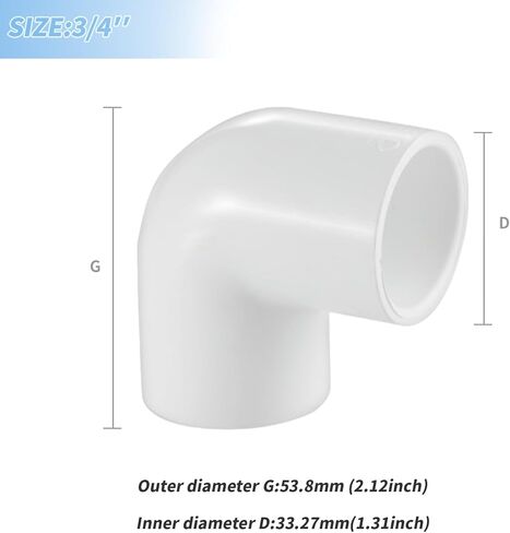 LESSO 3/4 Inch Elbow Pipe Fittings,20Pack, PVC Pipe Fitting, Furniture Build Grade SCH40 (Socket x Socket) 3/4" Pipe Fittings Connectors for DIY PVC Shelf Garden Support Structure in Saudi Arabia