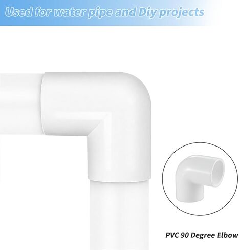 LESSO 3/4 Inch Elbow Pipe Fittings,20Pack, PVC Pipe Fitting, Furniture Build Grade SCH40 (Socket x Socket) 3/4" Pipe Fittings Connectors for DIY PVC Shelf Garden Support Structure in Saudi Arabia