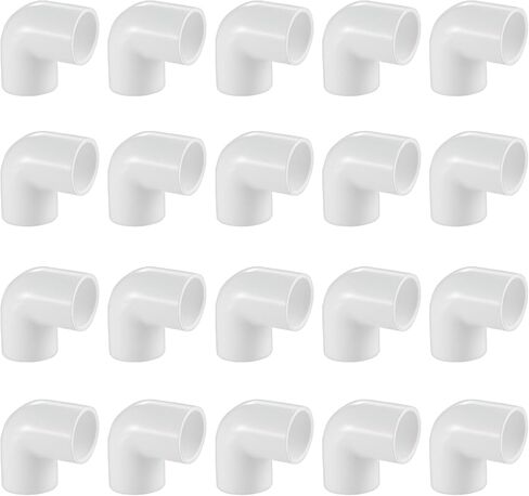 LESSO 3/4 Inch Elbow Pipe Fittings,20Pack, PVC Pipe Fitting, Furniture Build Grade SCH40 (Socket x Socket) 3/4" Pipe Fittings Connectors for DIY PVC Shelf Garden Support Structure in Saudi Arabia