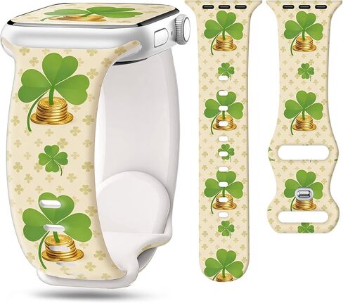St. Patrick's Day Band Fits Apple Watch Bands for Women Men 42mm(Series 10) 41mm 40mm 38mm, Soft Silicone iWatch Bands, Clover Cute Band for Apple Watch Band Series 10 9 8 7 6 5 4 3 2 1 SE in Saudi Arabia