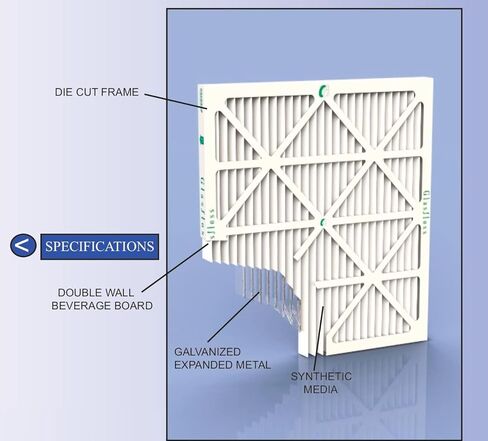 Glasfloss ZL 20x25x1 MERV 10 AC Furnace Air Filters. Box of 6. Actual Size: 19-1/2 x 24-1/2 x 7/8 in Kuwait