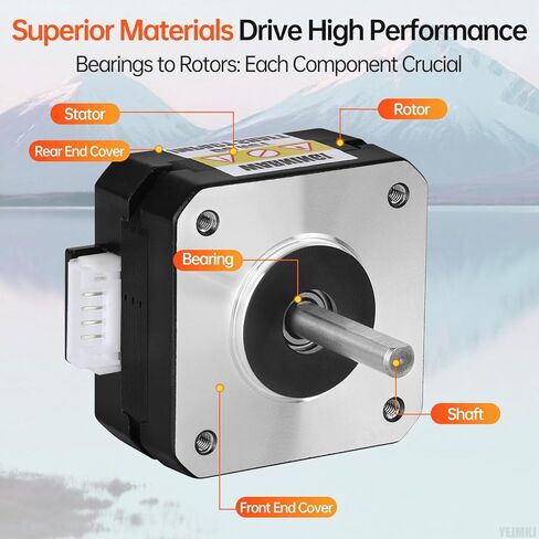 3Pack Nema 17 Stepper Motor 2 Phase 1.8‌°‌ 0.16Nm(22.66oz·in) عزم دوران عالي ثنائي القطب 23mm 0.8A 3.7Ω 4-Lead Shaft 24mm φ5mm 42 كابل محرك متدرج 1M للطابعة ثلاثية الأبعاد DIY Robot CNC Machine in Kuwait