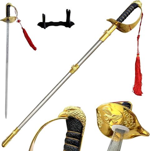 37.8" Full Metal Eagle Head Handle Cavalry Sabre Officer Sword for Ceremony,Commanding Sword,Collection and Performance in Saudi Arabia