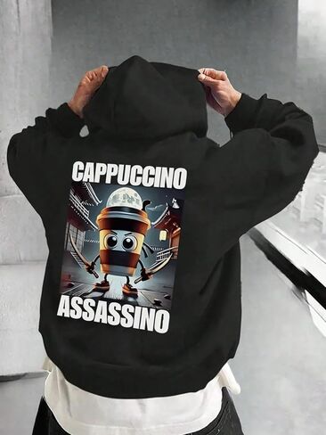 Hoodie for Boys, Graphic Hoodie Sweatshirt, Kids Pullover Top 6-14 Years, Boys Long Sleeve Sweatshirt, Italian Brainrot Print in Saudi Arabia