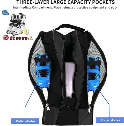 Roller Skate Bag, Breathable Ice Skate Bags, Figure Skating Bag, Roller Skate Accessories for Kids and Adults in Saudi Arabia