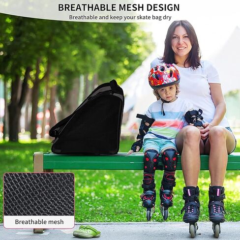 Roller Skate Bag, Breathable Ice Skate Bags, Figure Skating Bag, Roller Skate Accessories for Kids and Adults in Saudi Arabia