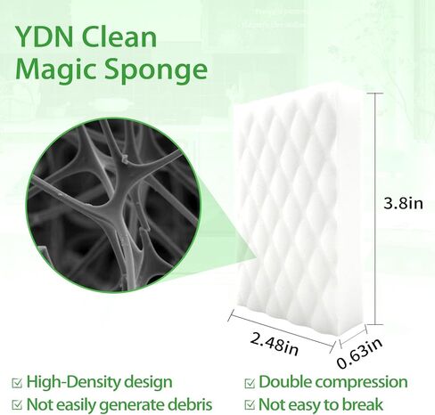 Magic Eraser Sponge 2X Density, Multi-Purpose Long Lasting Melamine Sponge, Water-Activated Cleaning Sponge Eraser for Kitchen, Bathroom, Wall, Shoes & Car, Extra Durable, Non-Scratch (10) in Kuwait