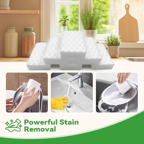 Magic Eraser Sponge 2X Density, Multi-Purpose Long Lasting Melamine Sponge, Water-Activated Cleaning Sponge Eraser for Kitchen, Bathroom, Wall, Shoes & Car, Extra Durable, Non-Scratch (10) in Kuwait