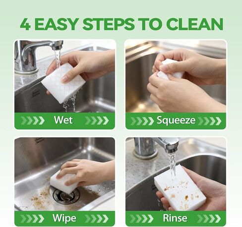 Magic Eraser Sponge 2X Density, Multi-Purpose Long Lasting Melamine Sponge, Water-Activated Cleaning Sponge Eraser for Kitchen, Bathroom, Wall, Shoes & Car, Extra Durable, Non-Scratch (10) in Kuwait