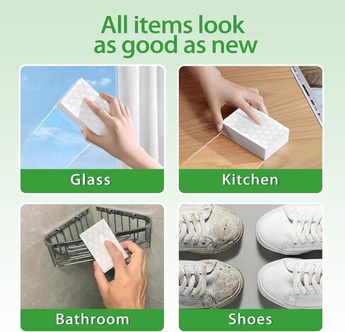 Magic Eraser Sponge 2X Density, Multi-Purpose Long Lasting Melamine Sponge, Water-Activated Cleaning Sponge Eraser for Kitchen, Bathroom, Wall, Shoes & Car, Extra Durable, Non-Scratch (10) in Kuwait
