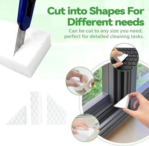 Magic Eraser Sponge 2X Density, Multi-Purpose Long Lasting Melamine Sponge, Water-Activated Cleaning Sponge Eraser for Kitchen, Bathroom, Wall, Shoes & Car, Extra Durable, Non-Scratch (10) in Kuwait