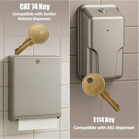 6 Pcs Universal Paper Towel Dispenser Key Set – Compatible with San Jamar, Bobrick, Kimberly Clark, Georgia Pacific, ASI, Commercial Restroom & Janitor Supply Replacement Keys in Kuwait