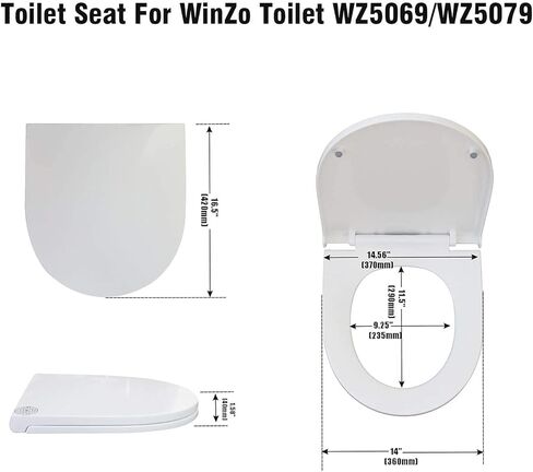 مقعد المرحاض ذو الإغلاق الناعم على شكل U لأجزاء طقم استبدال المرحاض المضغوط WinZo WZ5079 (SEAT79) in Kuwait