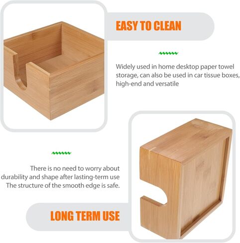 Bamboo Napkin Holder Table Top Napkin Basket for Napkins Kitchen Bamboo Napkins Dispenser in Kuwait