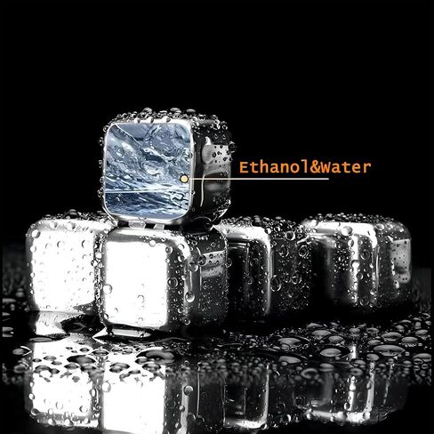 GREATLINK Whiskey Stones Gifts Set,6 Pack Stainless Steel Whiskey Chilling Rocks, Reusable Metal Ice Cubes for Drinks Whiskey, Mens Stocking Stuffers for Christmas in Kuwait