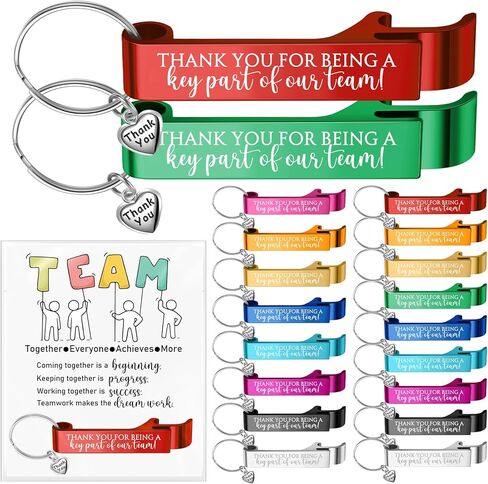 20 Sets Team Employees Appreciation Gifts Motivational Colored Bottle Opener Keychain Encouragement Cards Inspirational Gifts for Staff Coworker Staff Volunteer in Saudi Arabia