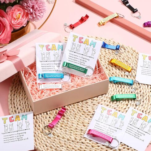 20 Sets Team Employees Appreciation Gifts Motivational Colored Bottle Opener Keychain Encouragement Cards Inspirational Gifts for Staff Coworker Staff Volunteer in Saudi Arabia
