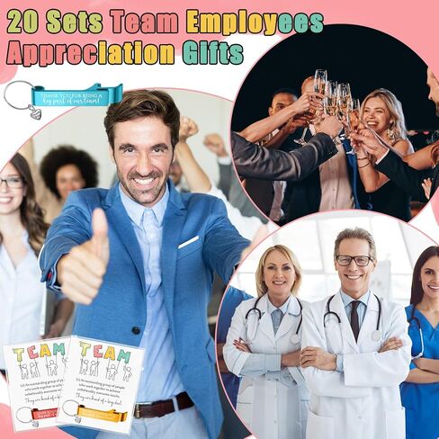 20 Sets Team Employees Appreciation Gifts Motivational Colored Bottle Opener Keychain Encouragement Cards Inspirational Gifts for Staff Coworker Staff Volunteer in Saudi Arabia