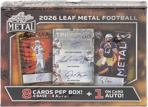 Leaf 2026 Metal Football Hobby Trading Card Box (4 Autographs Per Hobby Box) in Kuwait