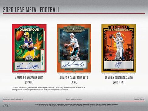 Leaf 2026 Metal Football Hobby Trading Card Box (4 Autographs Per Hobby Box) in Kuwait