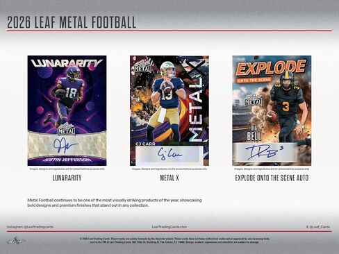 Leaf 2026 Metal Football Hobby Trading Card Box (4 Autographs Per Hobby Box) in Kuwait