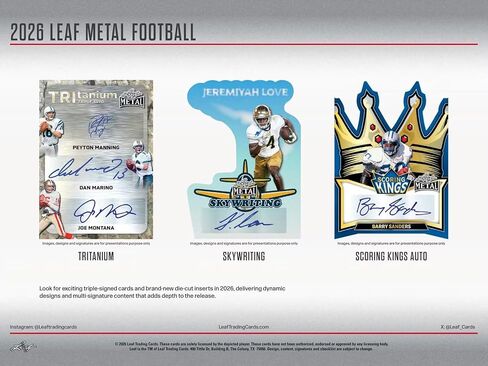 Leaf 2026 Metal Football Hobby Trading Card Box (4 Autographs Per Hobby Box) in Kuwait