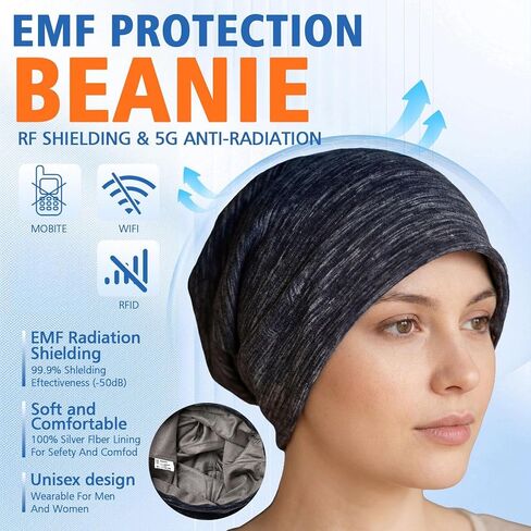 Twistover Faraday Protection Beanie for Men & Women, Cotton Soft Hat, Radiation Shielding Slouch Skull Cap for Daily Wear Travel Home Use for Blocking Wifi Cell Phone Signals in Kuwait