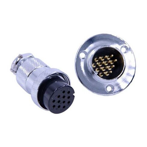 GX25 12 Pin Male to Female Straight Plug and Socket Flange Mount Connector 25mm Round Flange 5sets in Kuwait