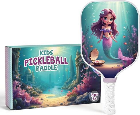 Kids Pickleball Paddle Designed for Ages 3–12 | Lightweight Fiberglass (0.37 lbs) | Small Grip for Easy Control | Fun Beginner Gift for Girls, Toddlers & Youth in Kuwait