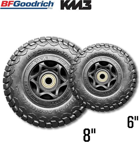 Pro Eagle x BFGoodrich KM3 Wheels Set (4 Pack) – Off-Road Style Replacement Tires for Jack – Fits 2 Ton Beast, 3 Ton Kratos, & 3 Ton Abrams – Includes Bearings & c clips – Set of 4 (2x 6" & 2x 8") in Kuwait