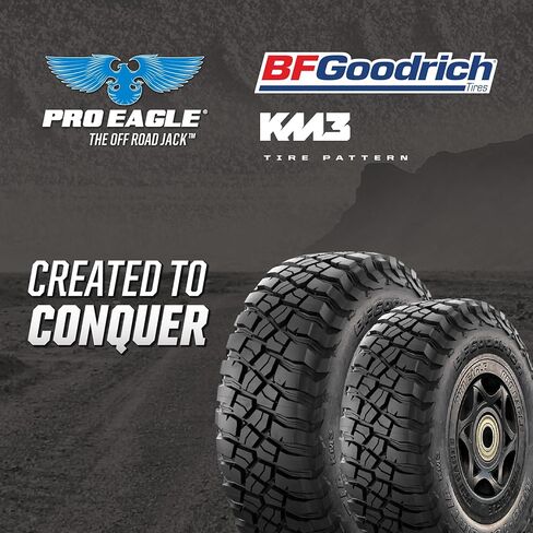 Pro Eagle x BFGoodrich KM3 Wheels Set (4 Pack) – Off-Road Style Replacement Tires for Jack – Fits 2 Ton Beast, 3 Ton Kratos, & 3 Ton Abrams – Includes Bearings & c clips – Set of 4 (2x 6" & 2x 8") in Kuwait