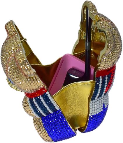 Cute Bow Bear Evening Bag Mini Rhinestone Purse Animal Crystal Clutch for Wedding Prom Party Handbag in Saudi Arabia