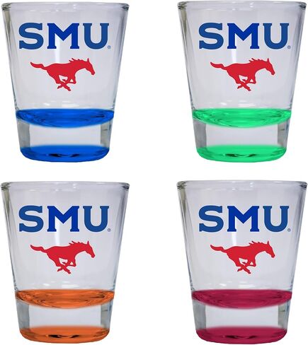 R and R Imports Southern Methodist University 2 ounce Color Shot Glasses Blue Officially Licensed Collegiate Product in Kuwait