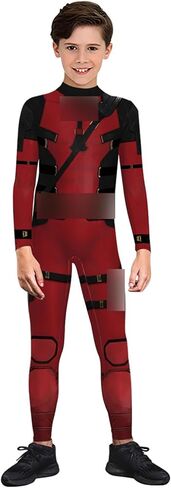 Kid's Halloween Superhero Bodysuit Costumes 3D Print Muscle Outfit for Boys Girls cosplay Performance Yellow Red in Saudi Arabia