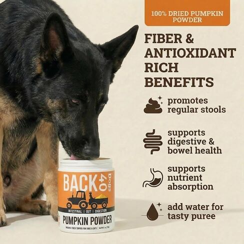 Pumpkin Powder for Dogs, Powdered Pumpkin for Dogs with Vitamins A, C & E, Fiber-Rich Vitamins for Optimal Pet Health, Combat Constipation, Dog Multivitamin for Digestive Health, 8.1 oz in Saudi Arabia