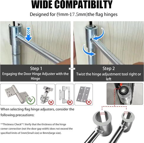 Door Hinge Adjustment Tool, 14-19mm Double Head Heavy Duty Door Hinges Repair Gap Adjusting Wrench Tool for Residential Fire Security Cleanroom Doors (1 PCS) in Saudi Arabia