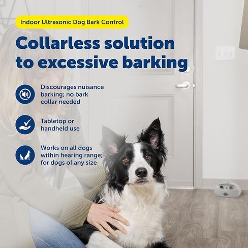 PetSafe Indoor Ultrasonic Dog Bark Control - No Collar Needed - Up to 25 ft Range - Anti-Bark Pet Training System - Automatic with Manual Trainer Button in Saudi Arabia