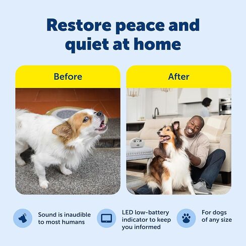 PetSafe Indoor Ultrasonic Dog Bark Control - No Collar Needed - Up to 25 ft Range - Anti-Bark Pet Training System - Automatic with Manual Trainer Button in Saudi Arabia
