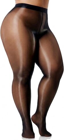 Shiny Tights for Women, Plus Size Black Sheer Ultra Shimmery Pantyhose, Sexy Oil Glossy Stockings Nylon in Saudi Arabia