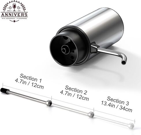 Electric Wine Decanter Automatic Wine Aerator Dispenser Pourer, USB-C Rechargeable Storage Base Stainless Steel Tube One-Touch Pump for All Btls, Aérateur Distributeur de Vin Électrique in Kuwait
