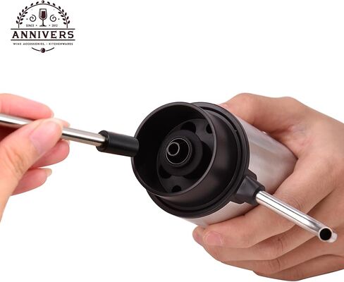 Electric Wine Decanter Automatic Wine Aerator Dispenser Pourer, USB-C Rechargeable Storage Base Stainless Steel Tube One-Touch Pump for All Btls, Aérateur Distributeur de Vin Électrique in Kuwait