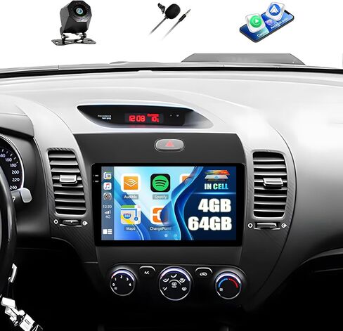 Camecho 2+64g لشاشة Kia Forte Cerato K3 2013-2018 Android 13 Car Stereo مع شاشة Apple Carplay Android 9 "لمس in Kuwait