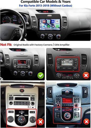 Camecho 2+64g لشاشة Kia Forte Cerato K3 2013-2018 Android 13 Car Stereo مع شاشة Apple Carplay Android 9 "لمس in Kuwait