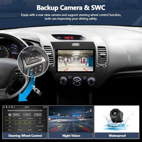 Camecho 2+64g لشاشة Kia Forte Cerato K3 2013-2018 Android 13 Car Stereo مع شاشة Apple Carplay Android 9 "لمس in Kuwait