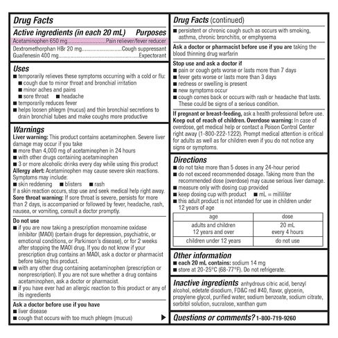 GoodSense Tussin Severe CF Max Multi-Symptom Cough, Cold and Flu, Raspberry Flavor, Cough Medicine, 8 Ounces in Kuwait