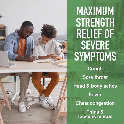 GoodSense Tussin Severe CF Max Multi-Symptom Cough, Cold and Flu, Raspberry Flavor, Cough Medicine, 8 Ounces in Kuwait