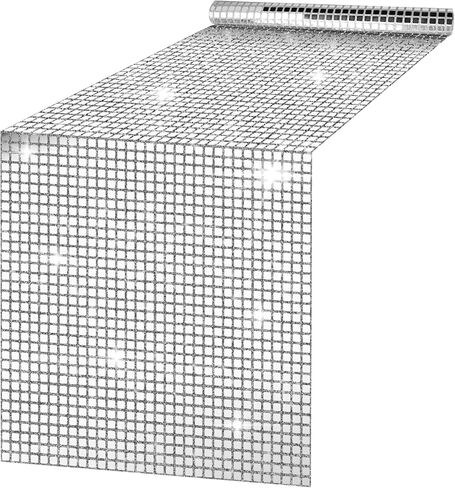 12 × 70 بوصة بريق ديسكو حزب الجدول عداء، مرآة الفضة الجدول عداء الرجعية 70s 80s موضوع ديسكو الكرة حزب الزينة لعيد ميلاد الزفاف العازبة الرقص حزب اللوازم in Kuwait