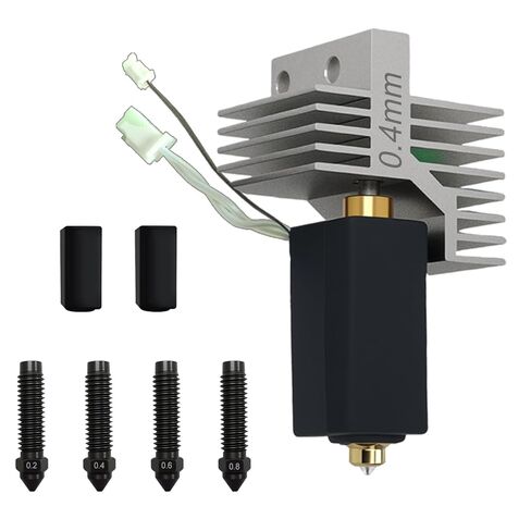 1 Pack 0.4mm Centauri Carbon Hotend with Hardened Steel Nozzles 0.2mm/0.4mm/0.6mm/0.8mm, 3D Printer Extruder Print Head for Elegoo CC/CC2, Includes 2 Silicone Covers in Saudi Arabia