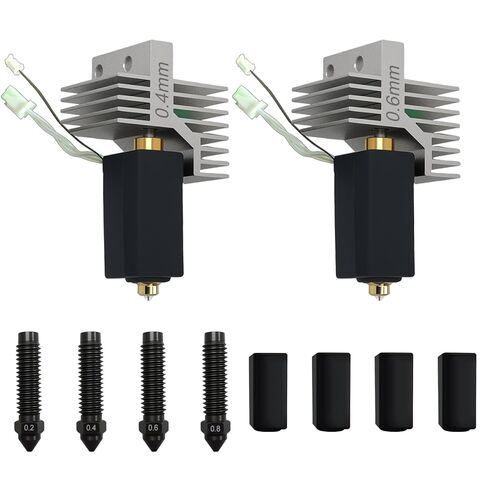 1 Pack 0.4mm Centauri Carbon Hotend with Hardened Steel Nozzles 0.2mm/0.4mm/0.6mm/0.8mm, 3D Printer Extruder Print Head for Elegoo CC/CC2, Includes 2 Silicone Covers in Saudi Arabia